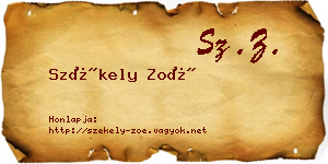 Székely Zoé névjegykártya