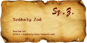 Székely Zoé névjegykártya
